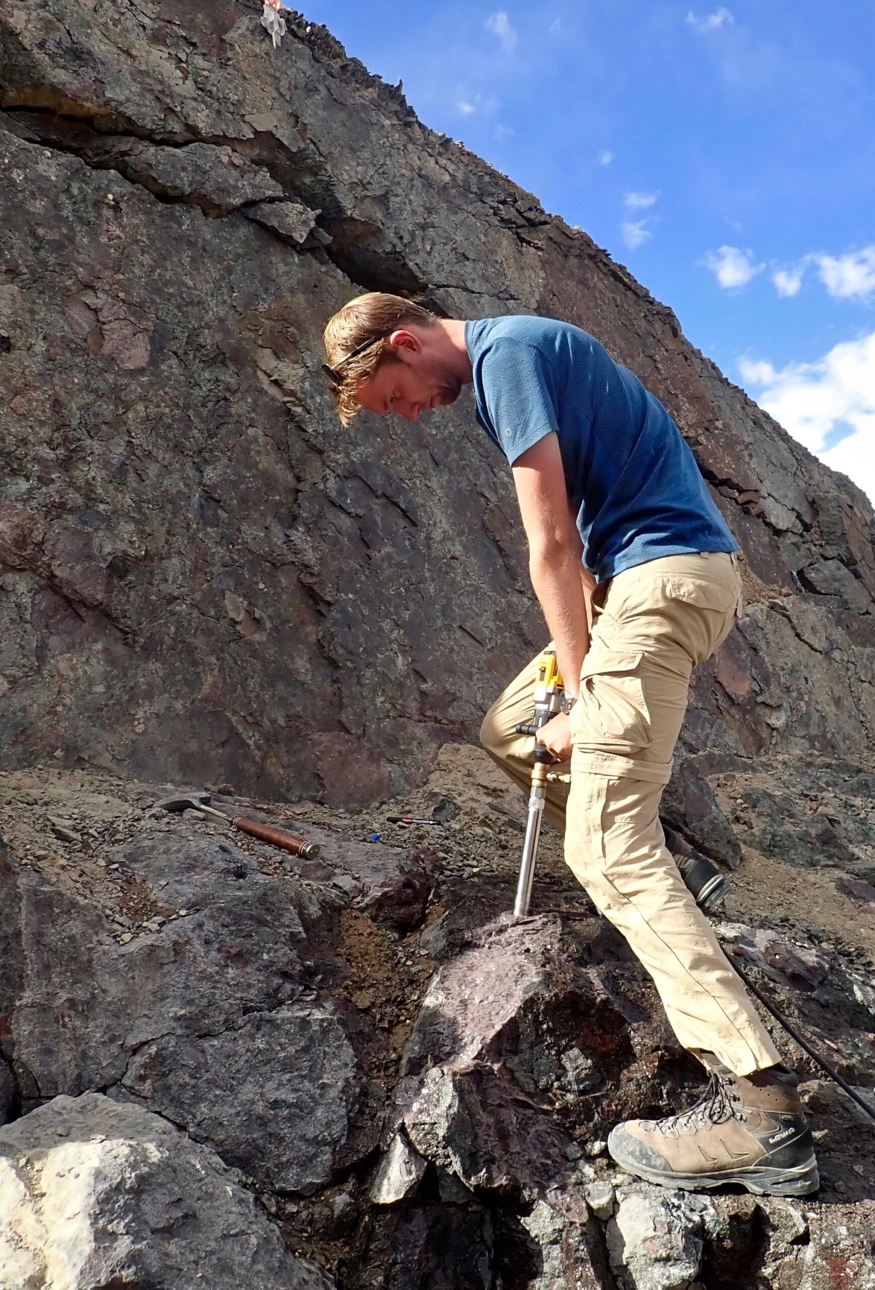 Craig Martin extracts core samples (Credit: courtesy of Craig Martin)